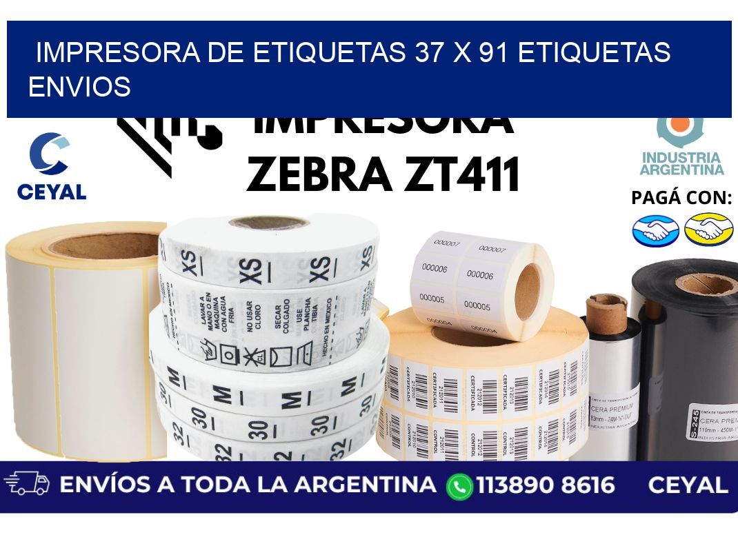 impresora de etiquetas 37 x 91 etiquetas envios