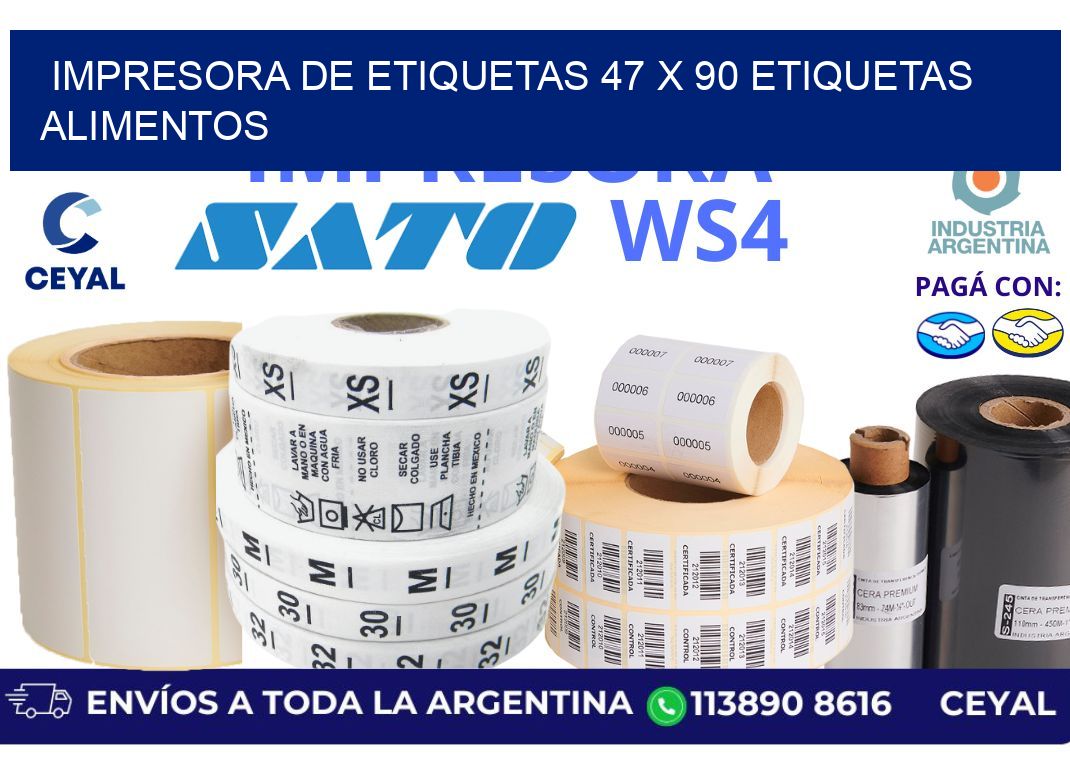 impresora de etiquetas 47 x 90 etiquetas alimentos