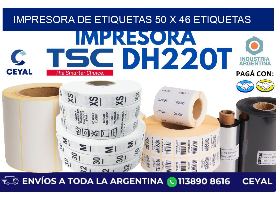 impresora de etiquetas 50 x 46 etiquetas