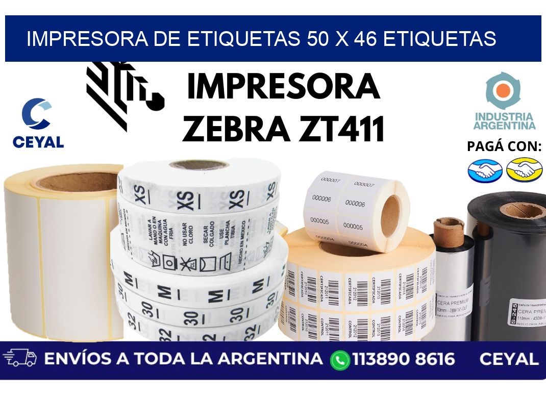impresora de etiquetas 50 x 46 etiquetas