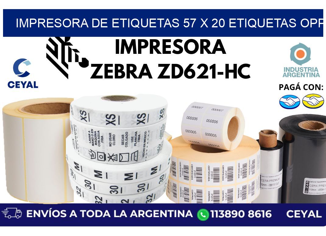 impresora de etiquetas 57 x 20 etiquetas opp