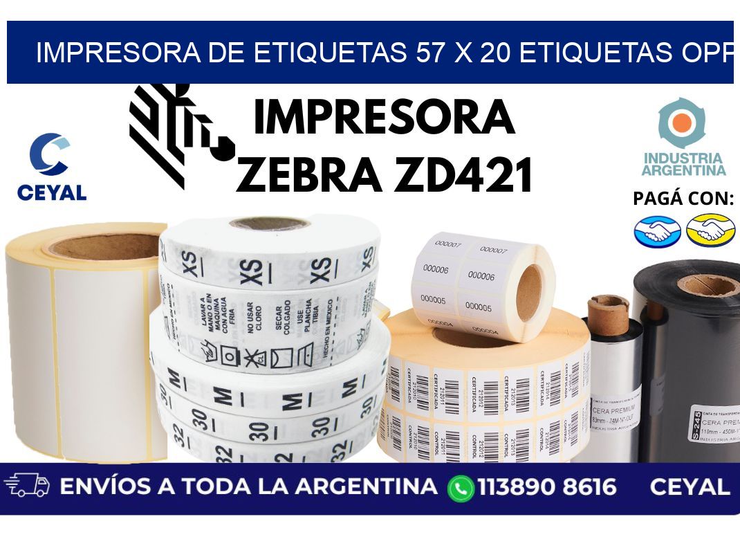 impresora de etiquetas 57 x 20 etiquetas opp