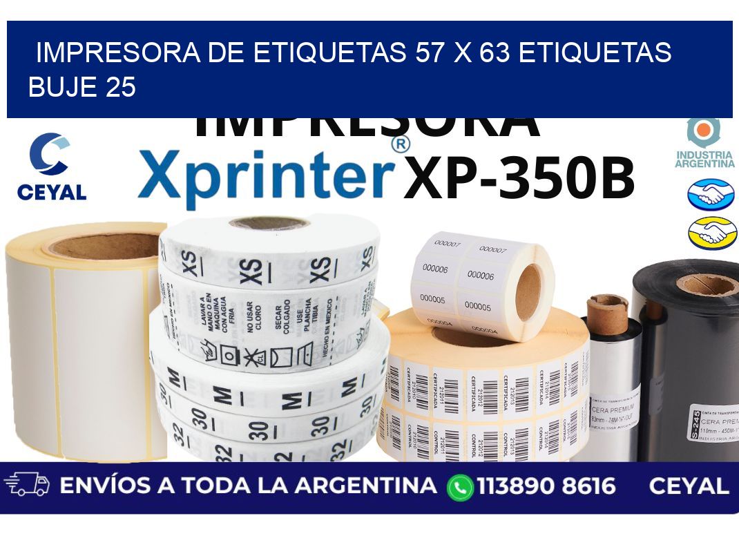 impresora de etiquetas 57 x 63 etiquetas  buje 25