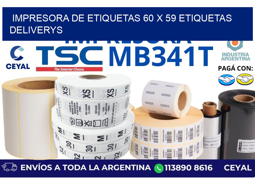 impresora de etiquetas 60 x 59 etiquetas deliverys