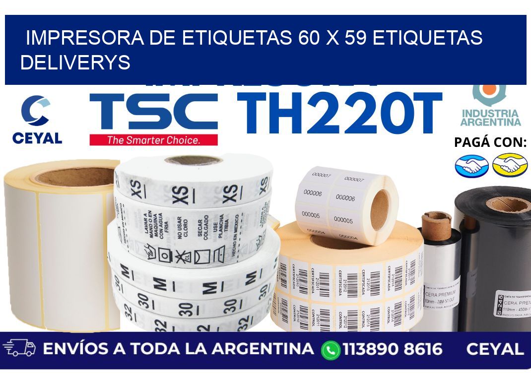impresora de etiquetas 60 x 59 etiquetas deliverys