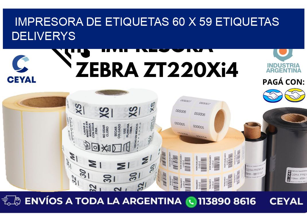 impresora de etiquetas 60 x 59 etiquetas deliverys