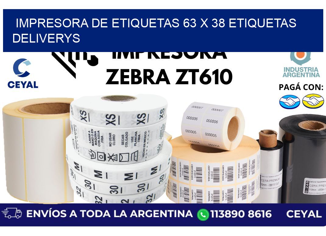impresora de etiquetas 63 x 38 etiquetas deliverys