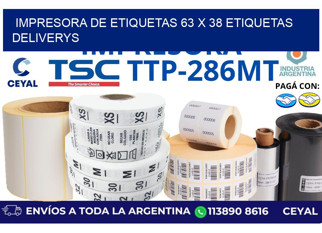 impresora de etiquetas 63 x 38 etiquetas deliverys
