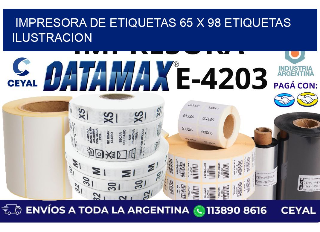 impresora de etiquetas 65 x 98 etiquetas ilustracion