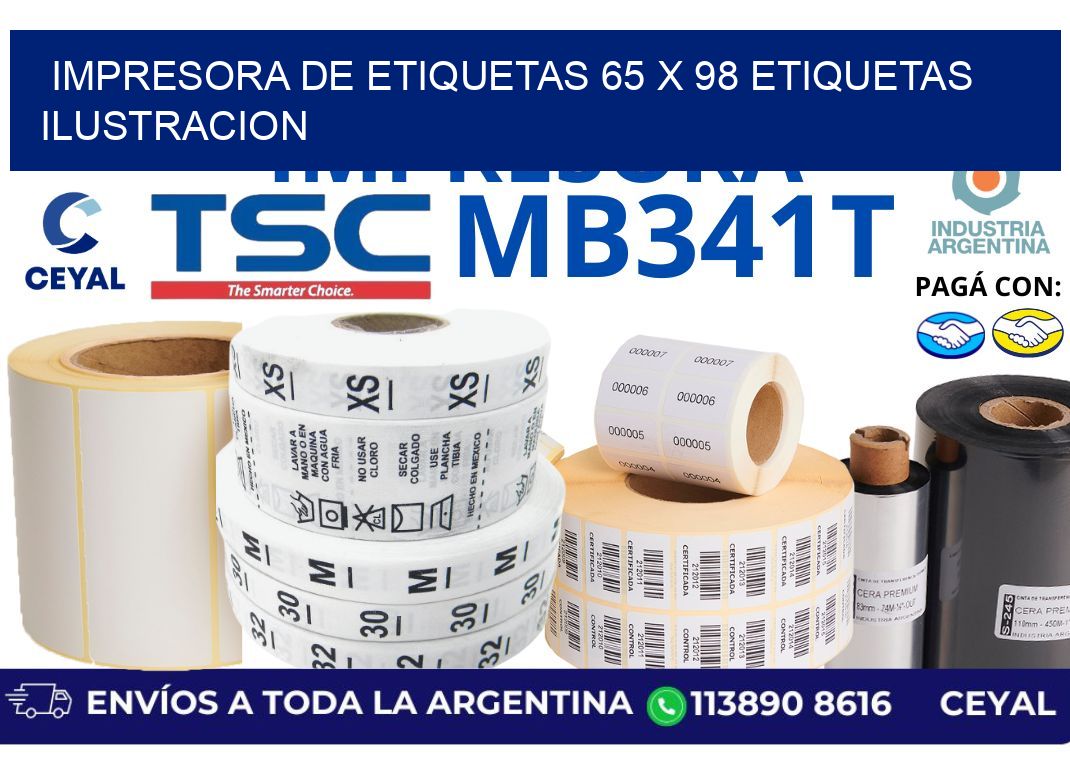 impresora de etiquetas 65 x 98 etiquetas ilustracion