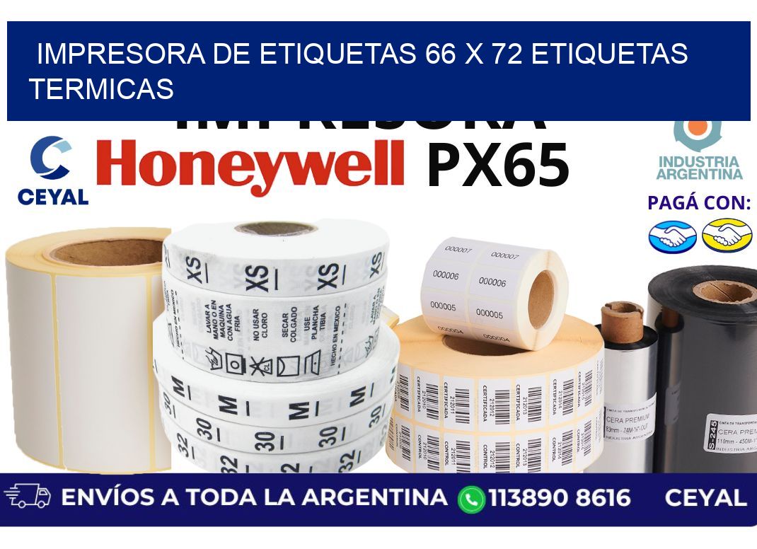 impresora de etiquetas 66 x 72 etiquetas termicas