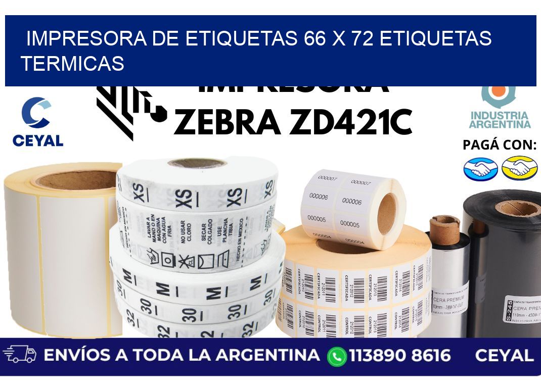 impresora de etiquetas 66 x 72 etiquetas termicas