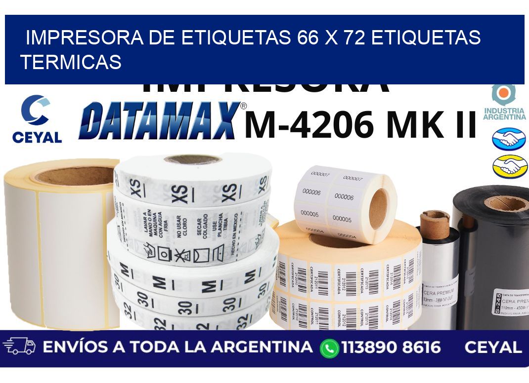 impresora de etiquetas 66 x 72 etiquetas termicas