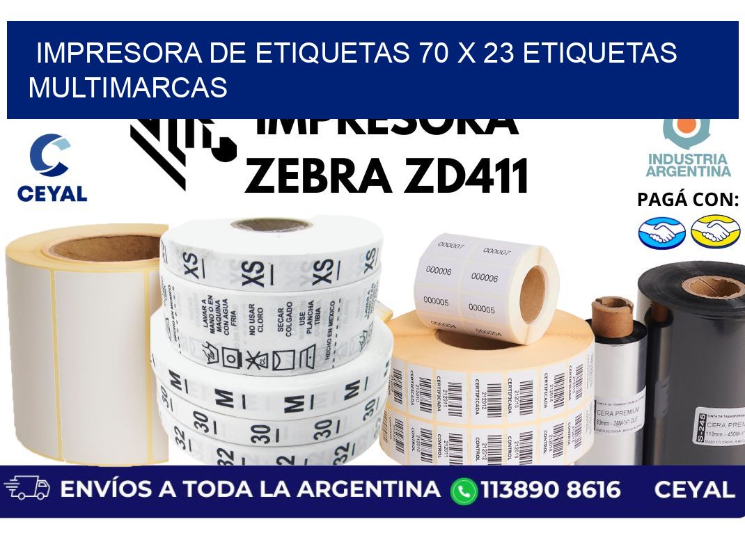 impresora de etiquetas 70 x 23 etiquetas multimarcas