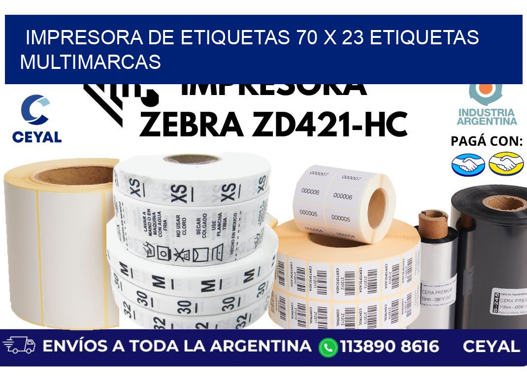 impresora de etiquetas 70 x 23 etiquetas multimarcas