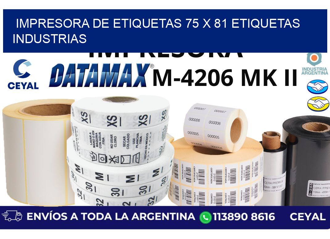 impresora de etiquetas 75 x 81 etiquetas industrias