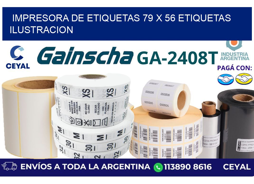 impresora de etiquetas 79 x 56 etiquetas ilustracion