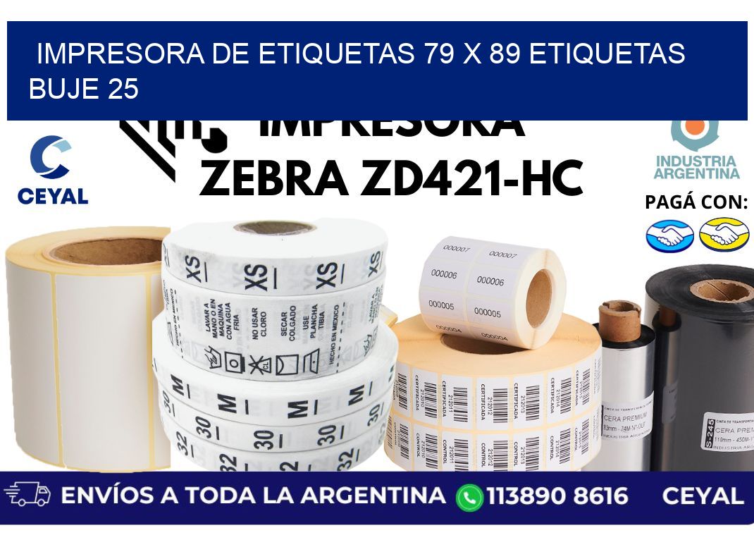 impresora de etiquetas 79 x 89 etiquetas  buje 25