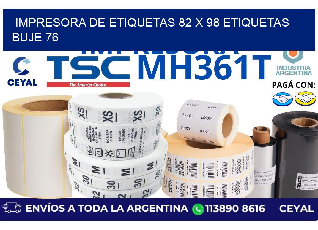 impresora de etiquetas 82 x 98 etiquetas buje 76