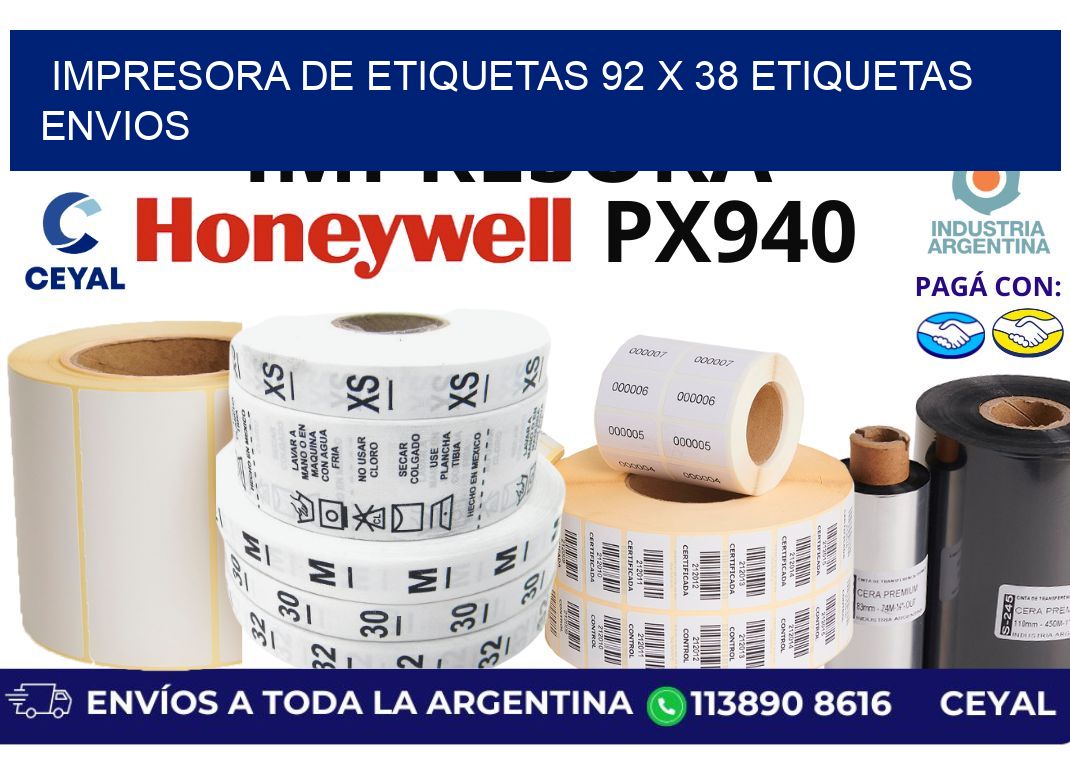 impresora de etiquetas 92 x 38 etiquetas envios