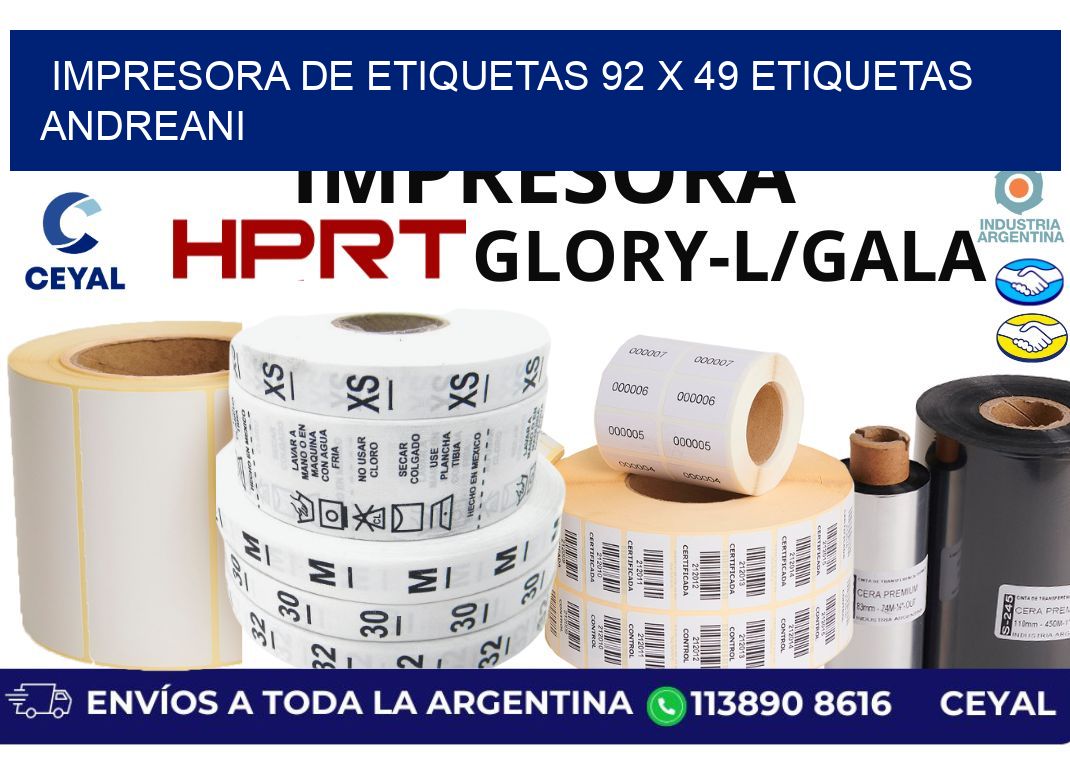 impresora de etiquetas 92 x 49 etiquetas andreani