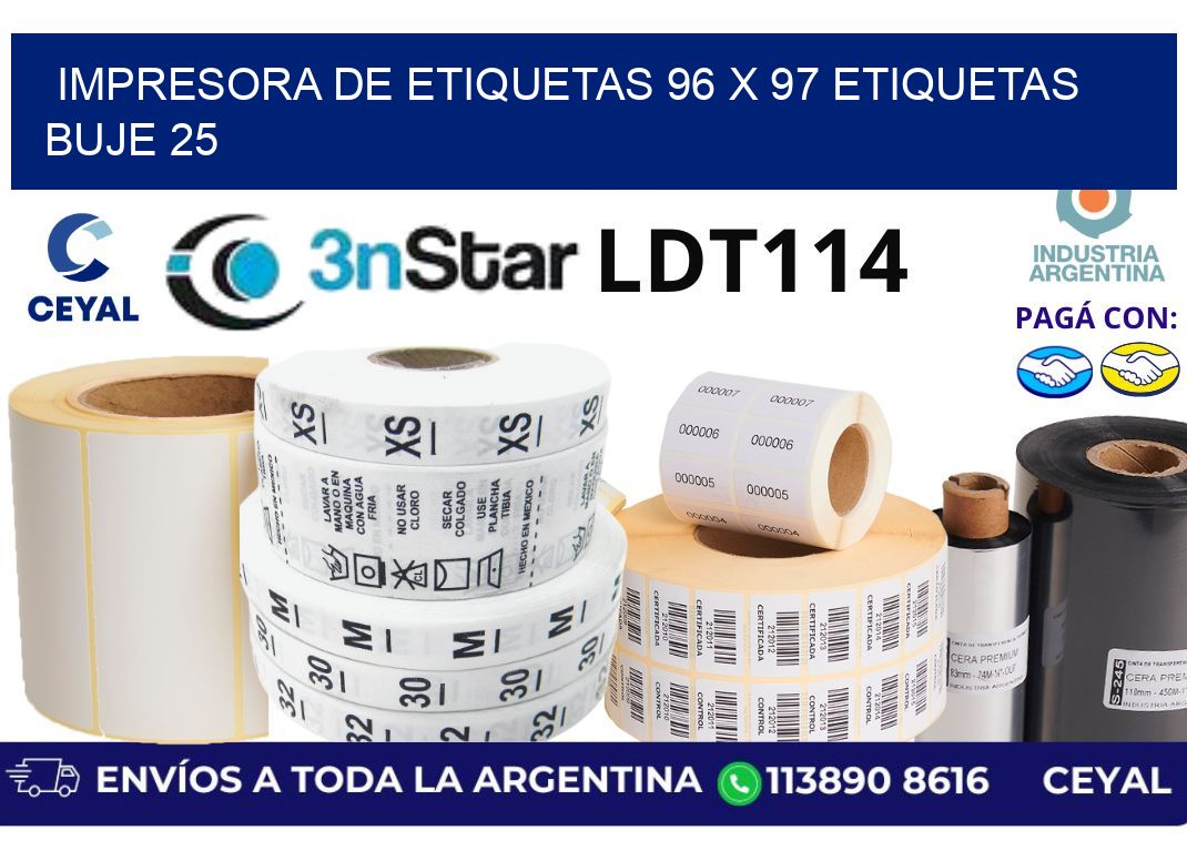 impresora de etiquetas 96 x 97 etiquetas  buje 25