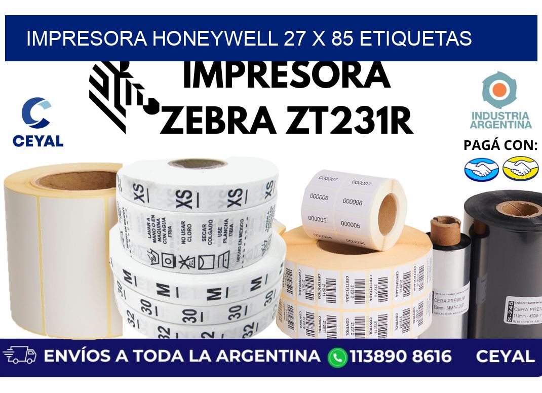 impresora honeywell 27 x 85 etiquetas
