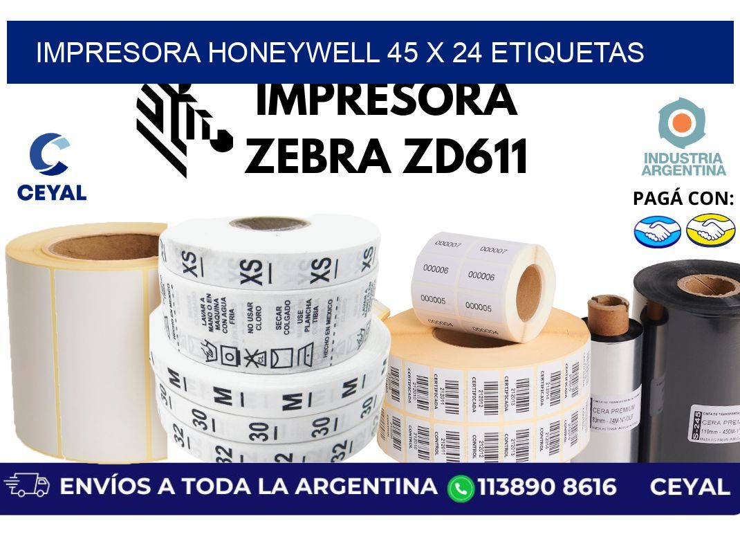 impresora honeywell 45 x 24 etiquetas