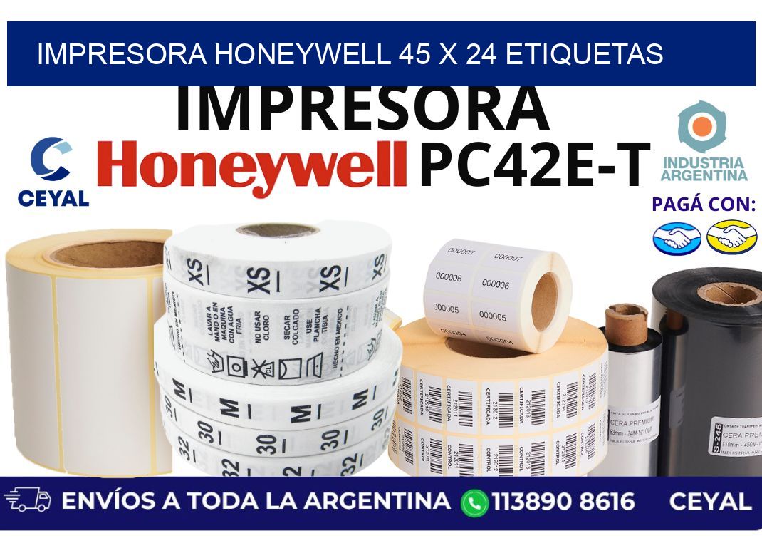 impresora honeywell 45 x 24 etiquetas