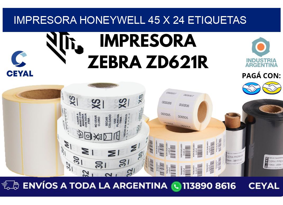 impresora honeywell 45 x 24 etiquetas