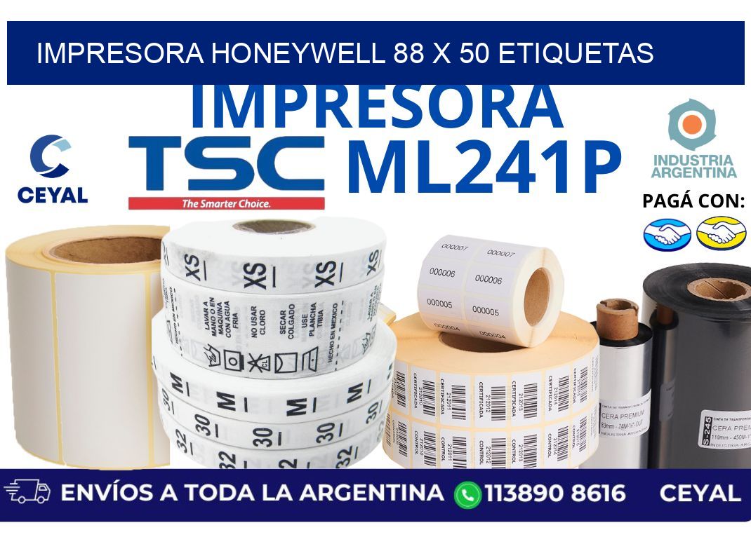 impresora honeywell 88 x 50 etiquetas