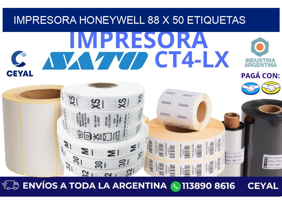 impresora honeywell 88 x 50 etiquetas