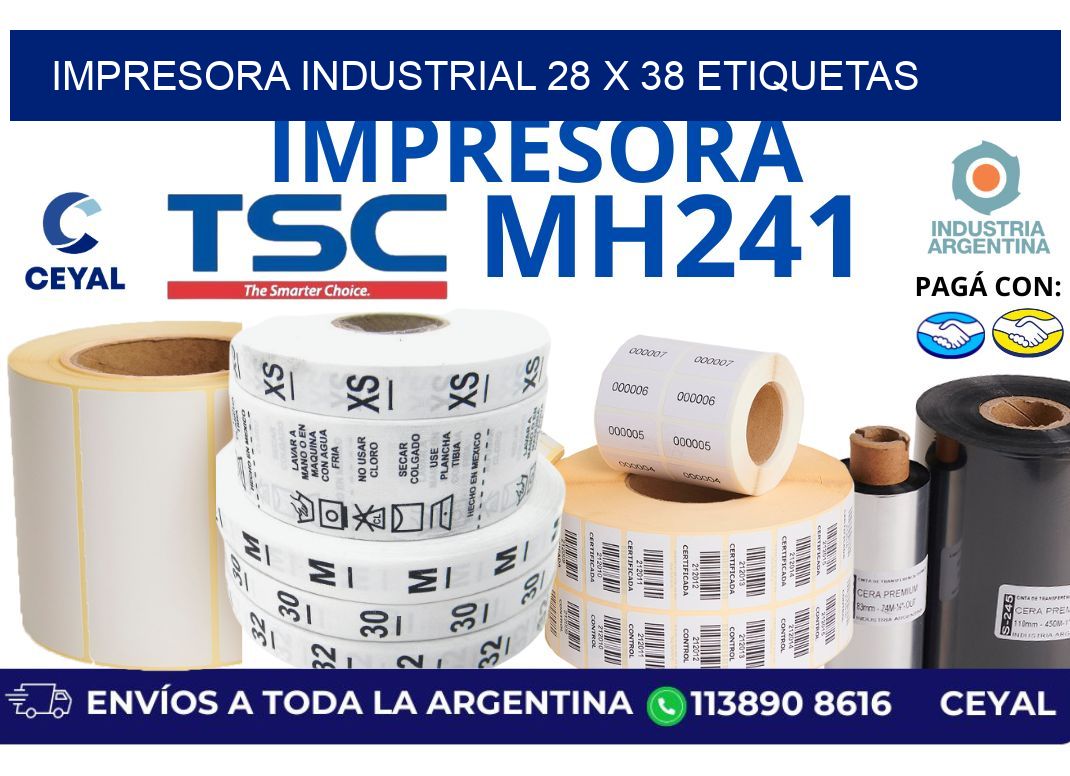 impresora industrial 28 x 38 etiquetas