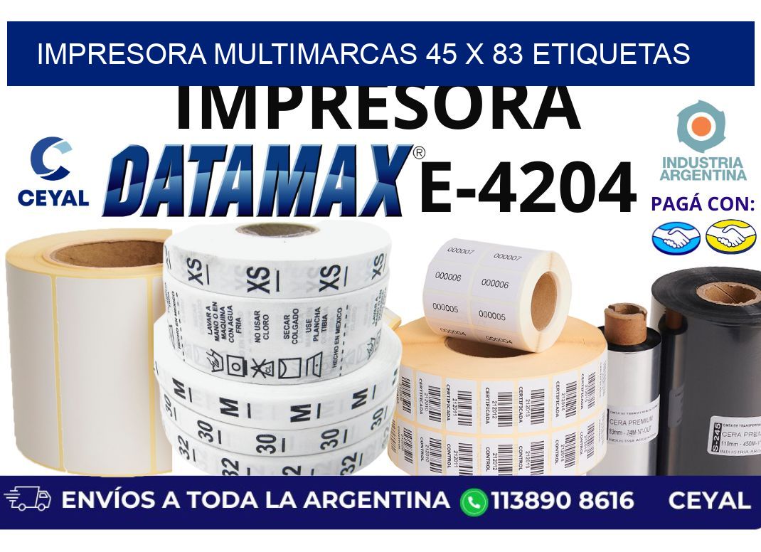 impresora multimarcas 45 x 83 etiquetas