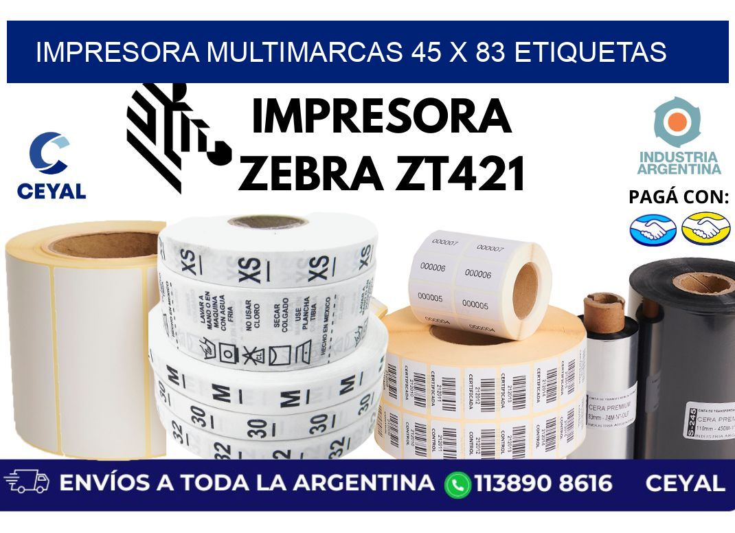 impresora multimarcas 45 x 83 etiquetas