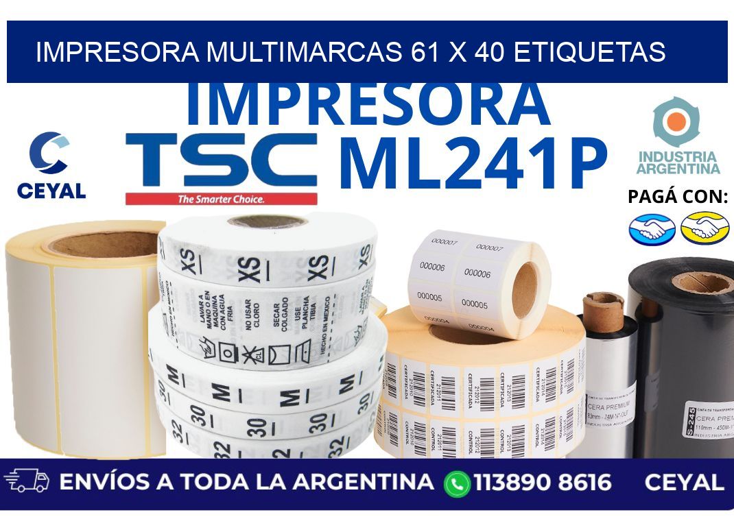 impresora multimarcas 61 x 40 etiquetas