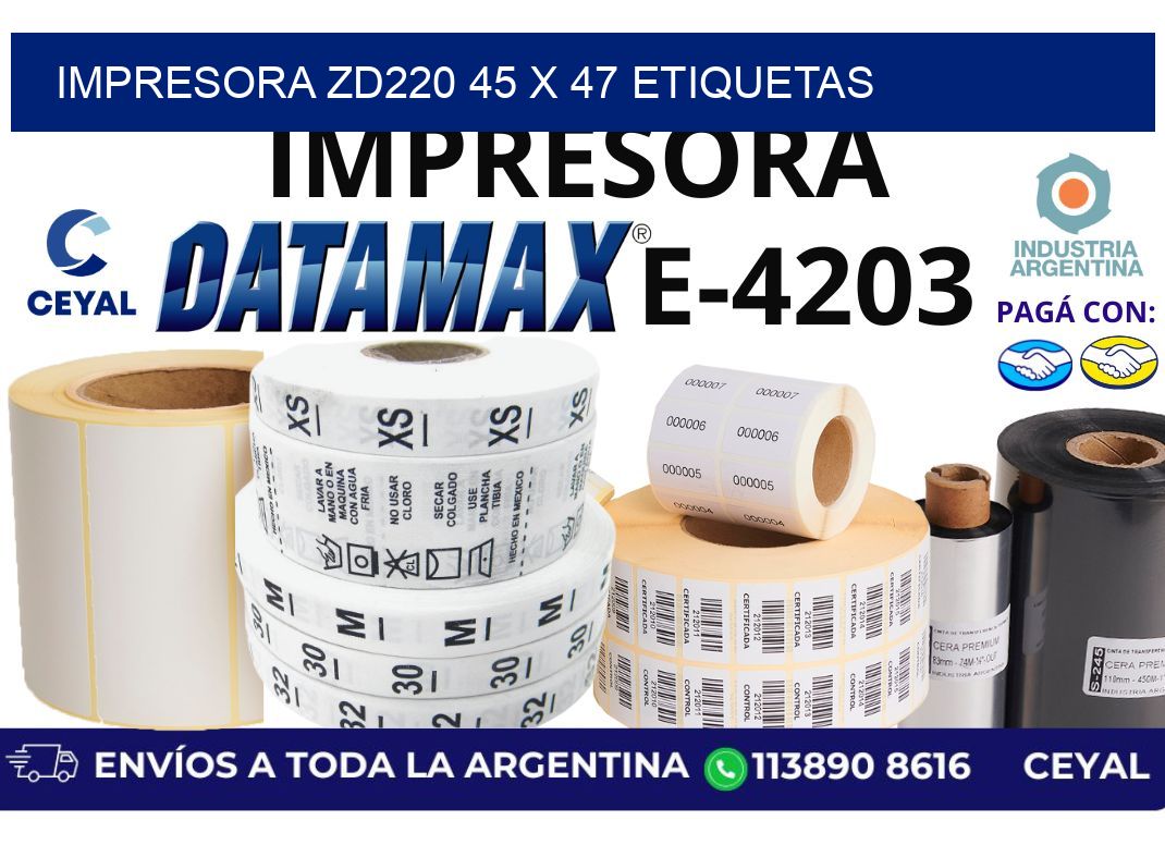 impresora zd220 45 x 47 etiquetas