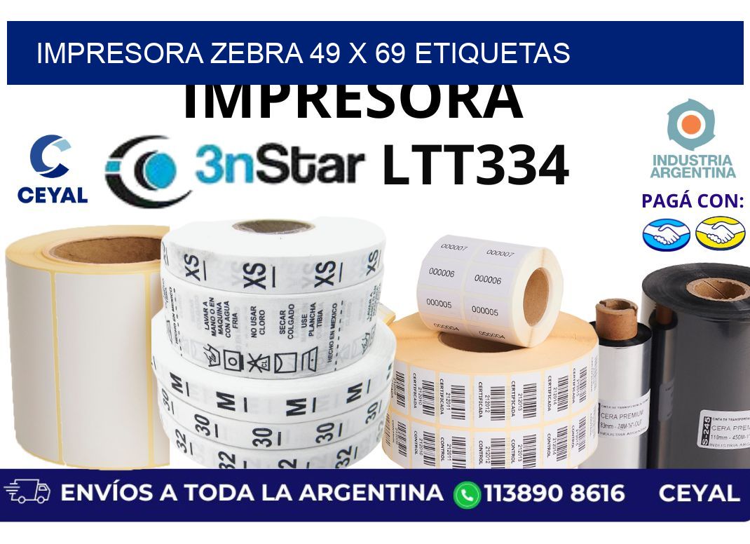 impresora zebra 49 x 69 etiquetas