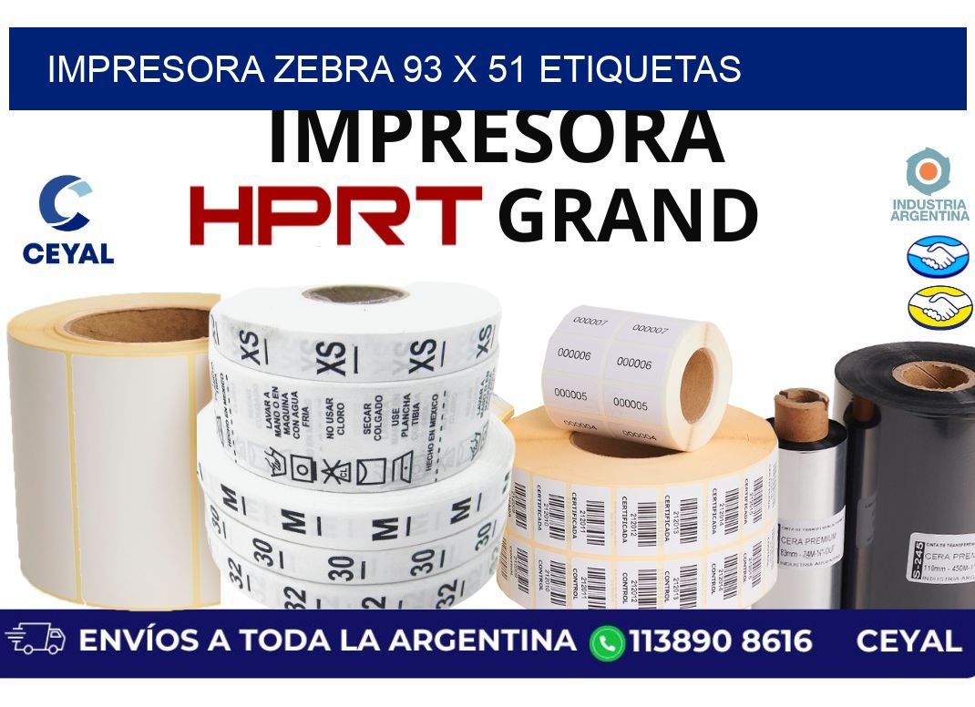 impresora zebra 93 x 51 etiquetas