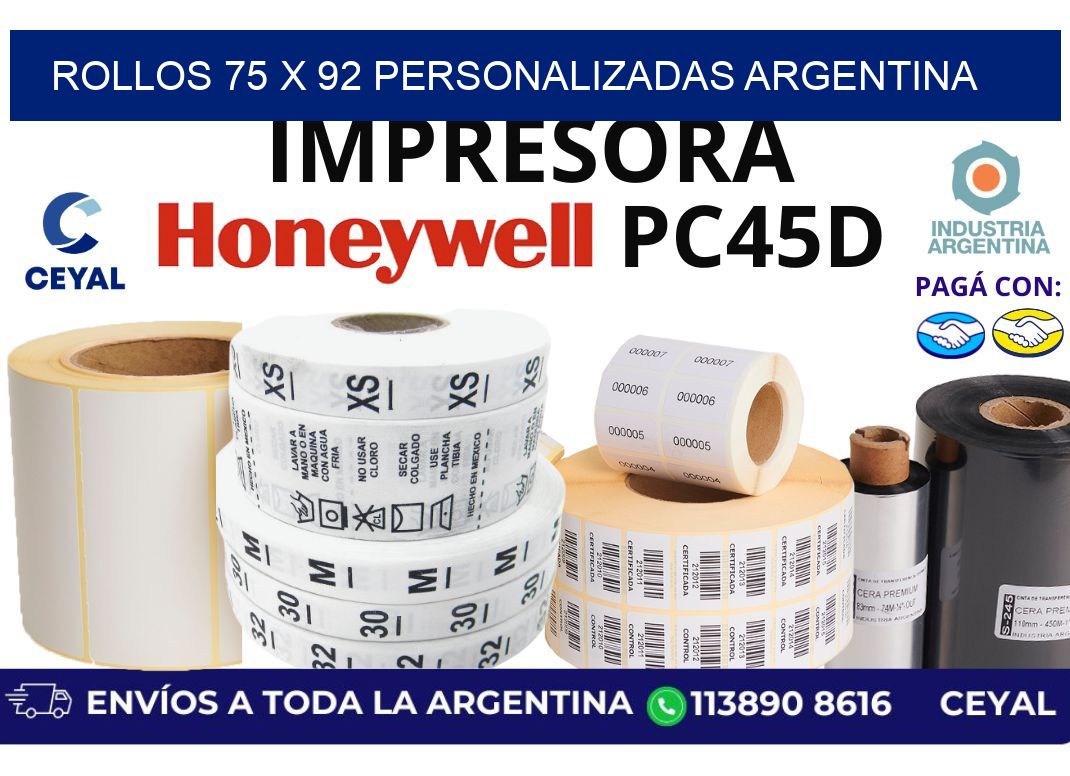 rollos 75 x 92 personalizadas argentina
