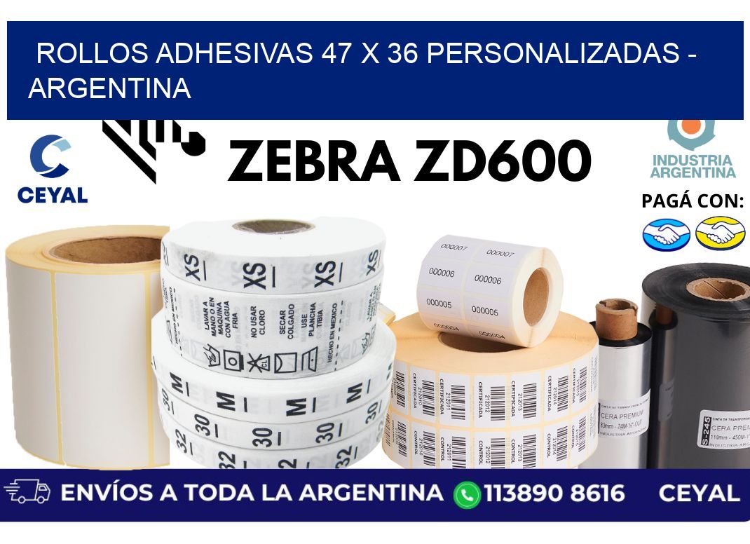 rollos adhesivas 47 x 36 personalizadas – Argentina