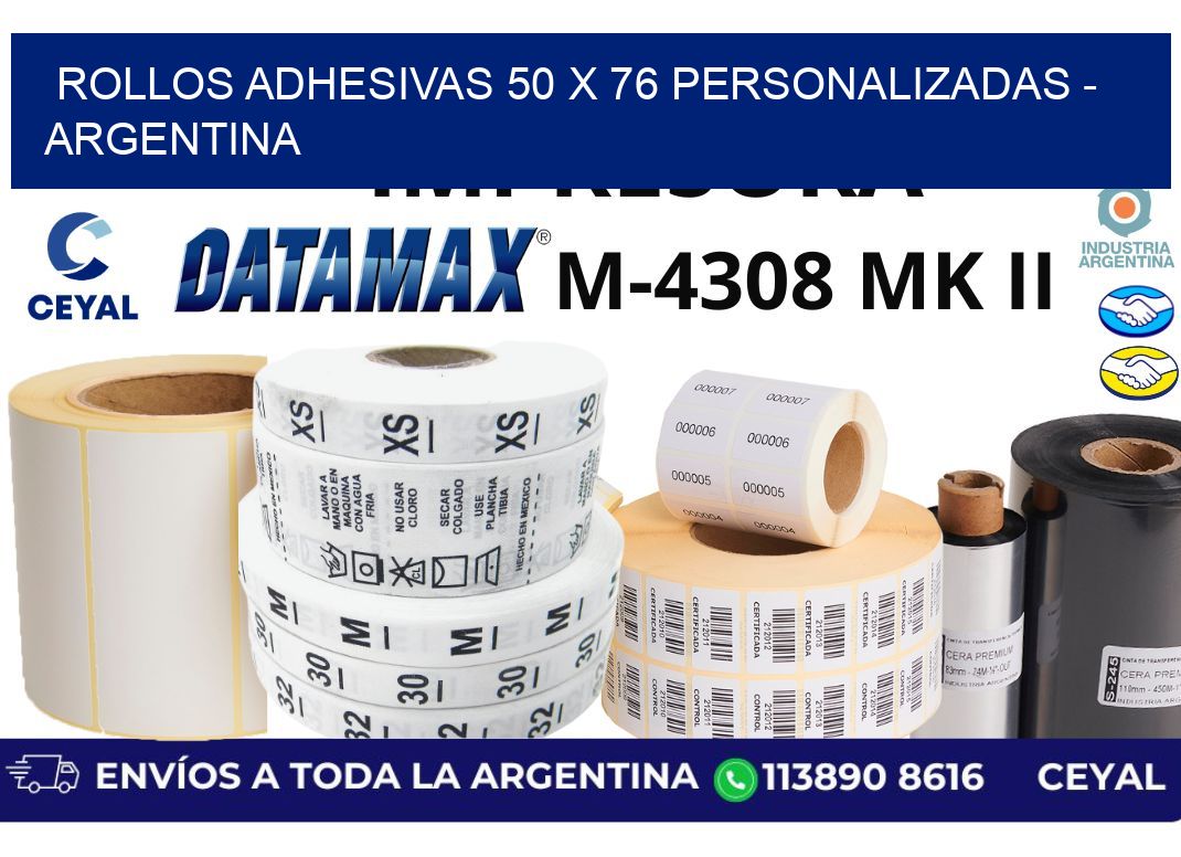 rollos adhesivas 50 x 76 personalizadas – Argentina