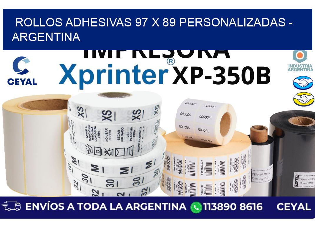 rollos adhesivas 97 x 89 personalizadas - Argentina