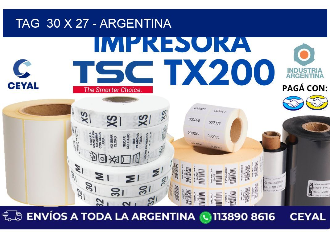 tag  30 x 27 - Argentina