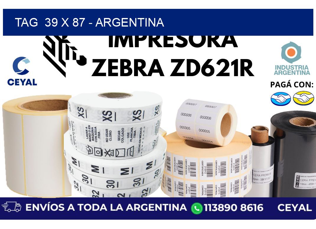 tag  39 x 87 - Argentina
