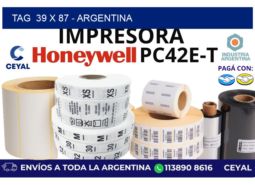 tag  39 x 87 - Argentina