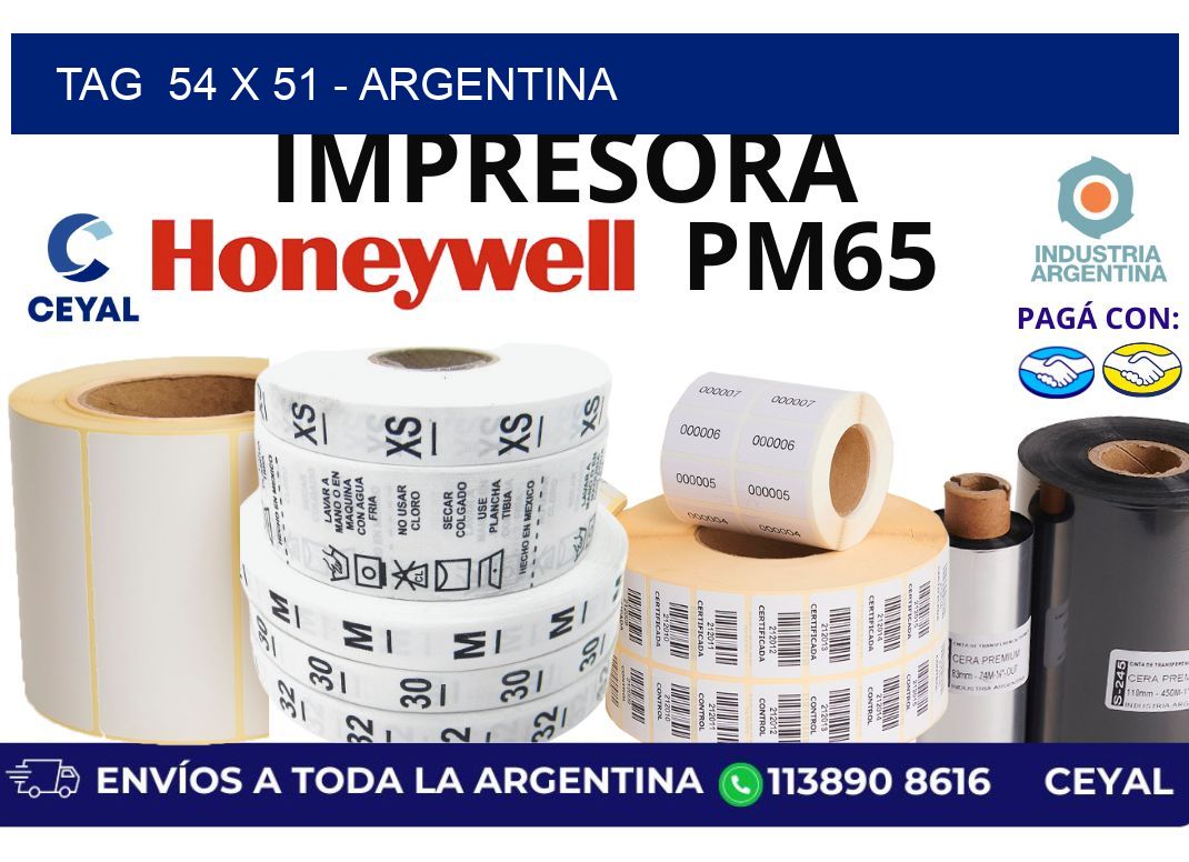 tag  54 x 51 - Argentina