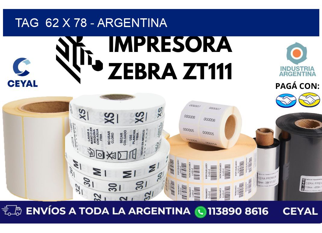 tag  62 x 78 – Argentina