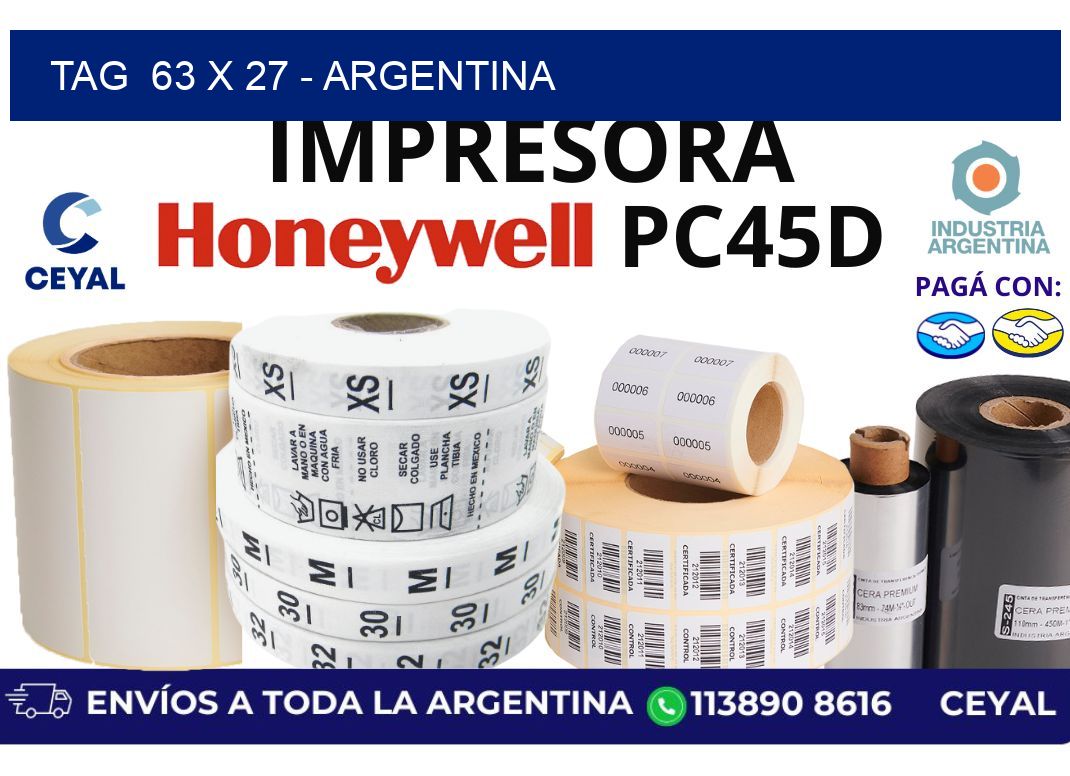 tag  63 x 27 - Argentina