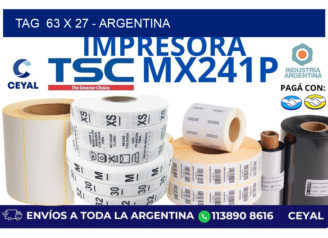 tag  63 x 27 – Argentina